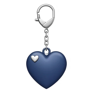Navy blue heart with silver chains charm keychain sticker
