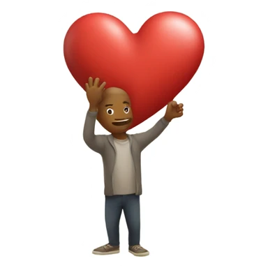 Throwing the heart in hand sticker