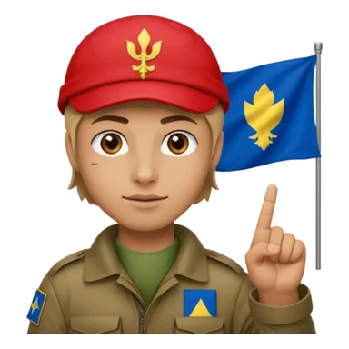 Red with tactical capholding bosnia flag one finger up sticker