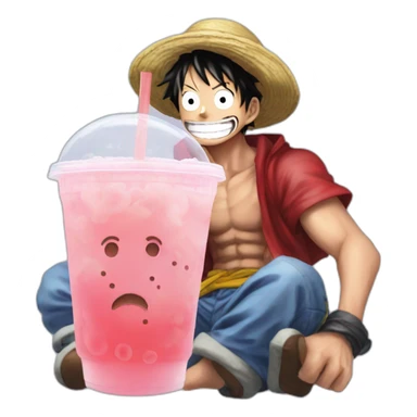 luffy- gear- fifth-with- bubble- tea sticker