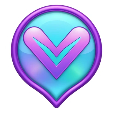 glitter purple and cian checkmark sticker