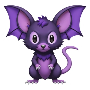 Rattata-Noibat-Purrloin-Fakemon-hybrid-creature (full body) sticker