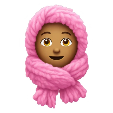 Pink fluffy scarf sticker