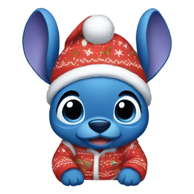 Stitch wearing Christmas pajamas  sticker