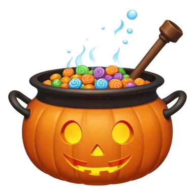 hallowen cauldrom inside candy sticker