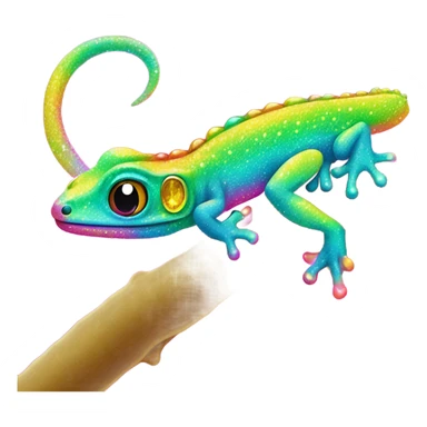 Lisa frank glitter￼ gecko  sticker