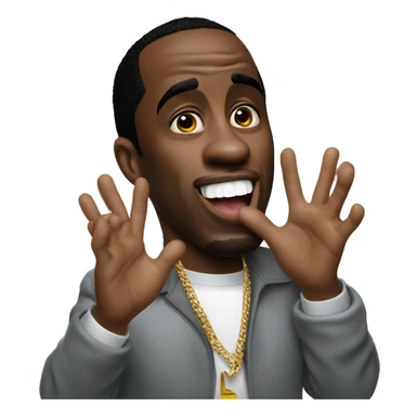 P.Diddy clapping his hands with his tongue out sticker