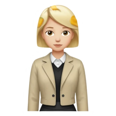 Create a person who is standing still, doing nothing, with blond hair, in the iOS 18 style. sticker