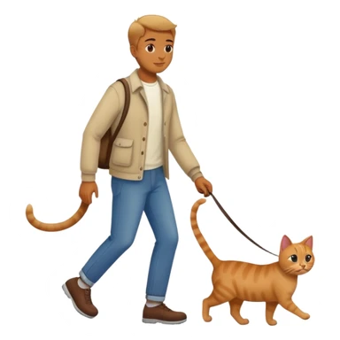A man walking a cat sticker