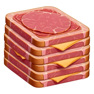 a stack of luncheon meat slices, simple, clear sticker