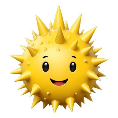 Spiky Stress Ball yellow sticker