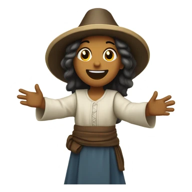 young pilgrims saying hurrah! sticker