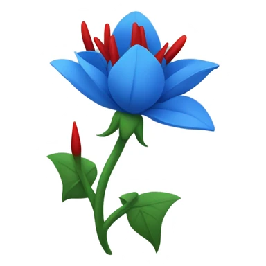 Blue flower with red thorns sticker
