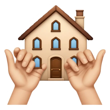 Create an emoji with head, body and hands thath signs home sticker