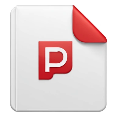 realistic PDF file icon, white document with folded corner, red PDF label, subtle shadow sticker