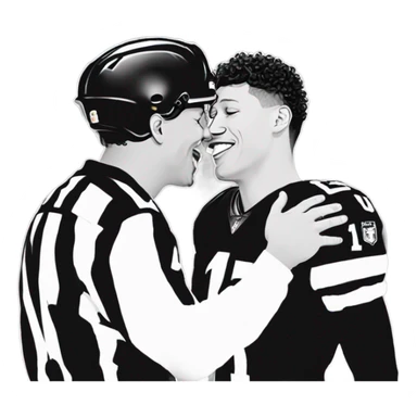 Patrick Mahomes kissing a referee sticker
