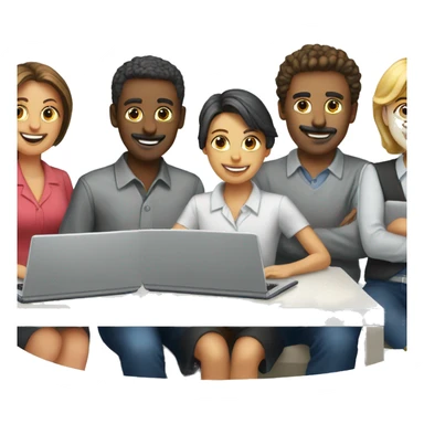 Teamwork with laptops sticker