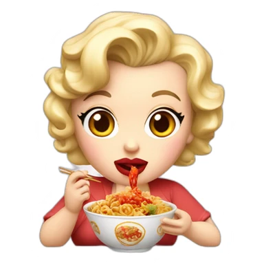 Marilyn monroe eating chinese food sticker