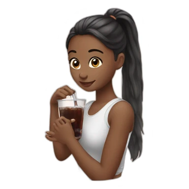 girl grab a drink sticker