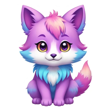 Kawaii bright fantasy ethereal anthro fursona animal sticker
