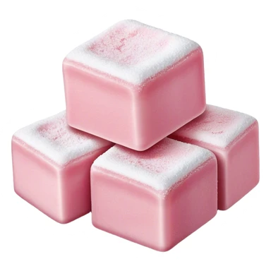 Cinematic Realistic Turkish Delight Dessert Emoji, featuring delicate, chewy confections dusted with powdered sugar rendered with vibrant textures and soft, inviting lighting. sticker