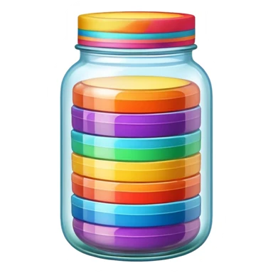 Rainbow Layered Jar	SRetro Ribbon Jar sticker