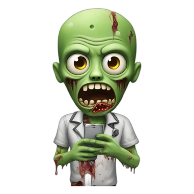 zombie with a phone sticker