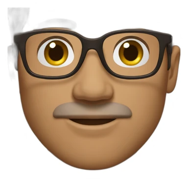 man dark brown hair glasses on pc sticker