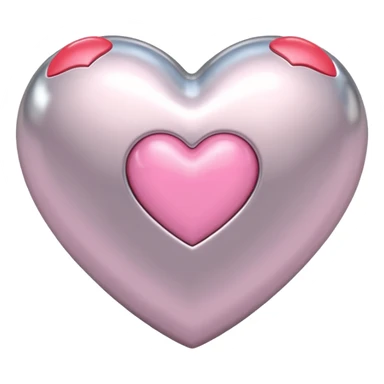 platinum heart with one mini pink heart inside of it  sticker