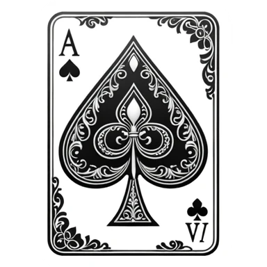 close up of card ace of spades sticker