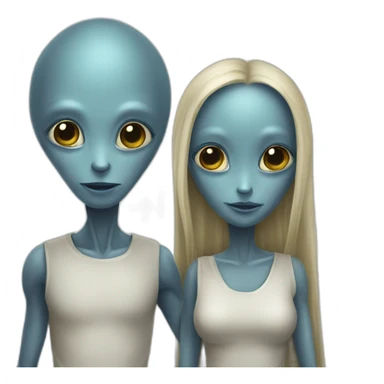 Alien couple  sticker