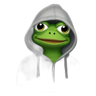 pepe frog in grey hoodie sticker