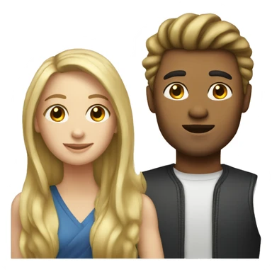 Blond man and brunette woman sticker