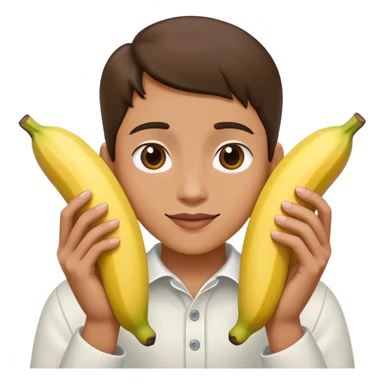 peeled banana with two hands forming a heart shape around it sticker