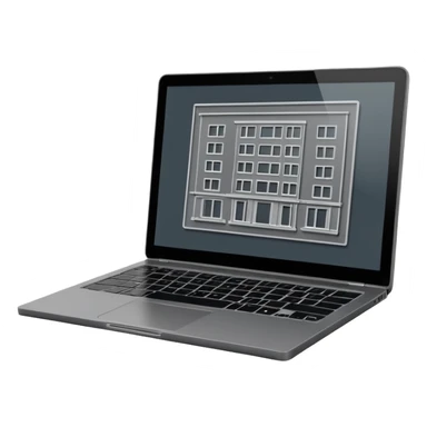 create an emoji of a laptop that has the program autocad architectural drawings on the laptops screen sticker