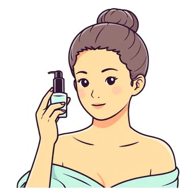 girl doing skincare sticker