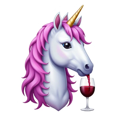 Unicorn with a glass of wine sticker
