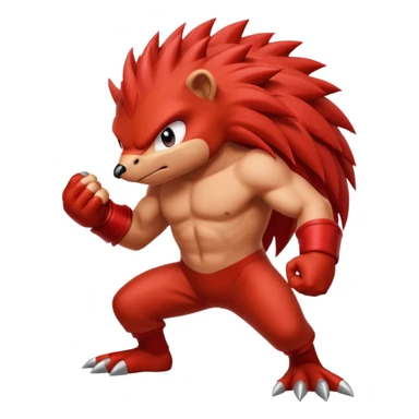 Sonic the hedgehogs friend knuckles a red animal  sticker