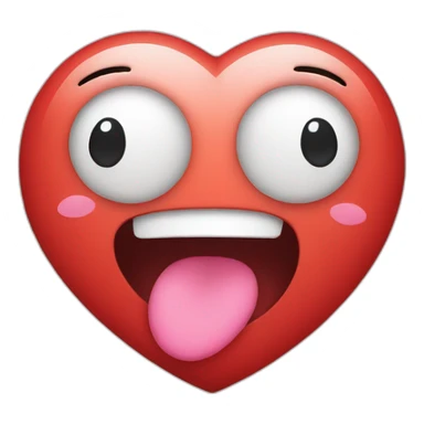 Heart with wink and kiss face sticker