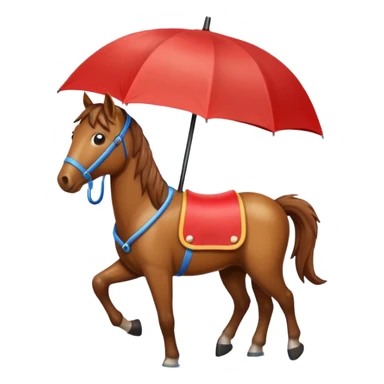 horse with umbrella sticker