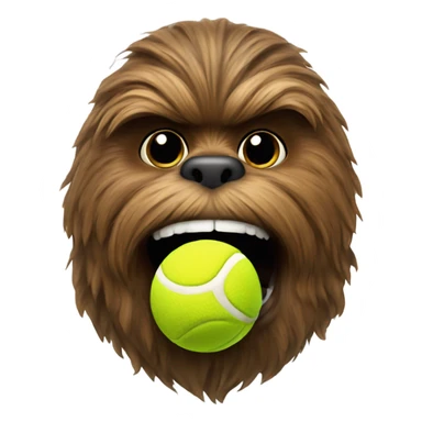 Chewie with a tennis ball in His mouth sticker