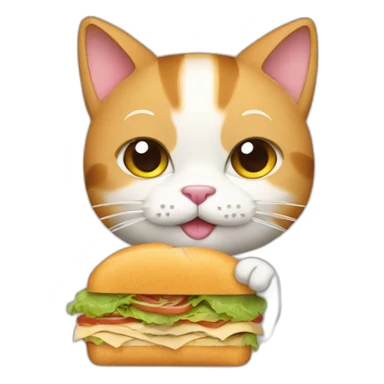 cat with sandwich in paw sticker