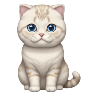 full body of scotish fold cat, front view sticker