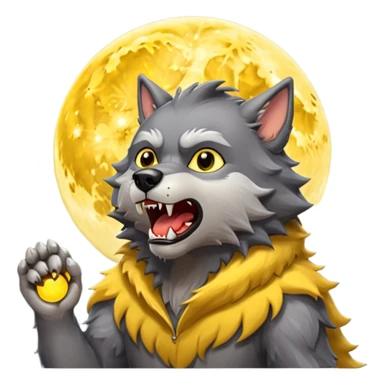 Werewolf howling at moon  cartoon -style/cute and transparent for a sticker  sticker