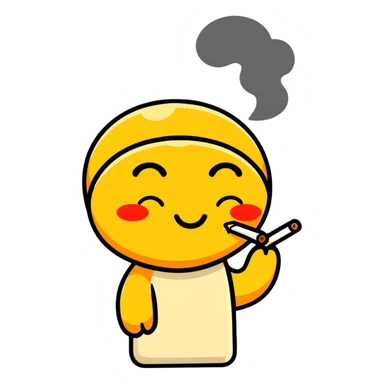 Emoji with cigarette in mouth sticker