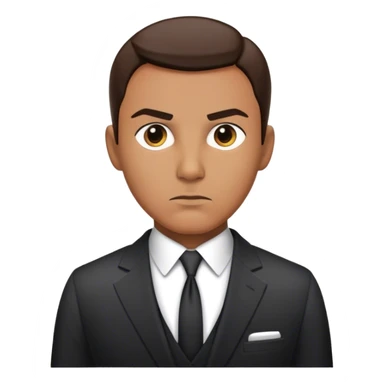 A secret intelligence agent wearing a formal suit, appearing serious and professional, with a mysterious and authoritative presence sticker