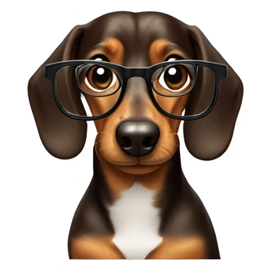 Daschund with glasses sticker