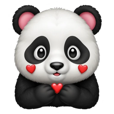 a cute emoji of a panda with heart eyes sticker