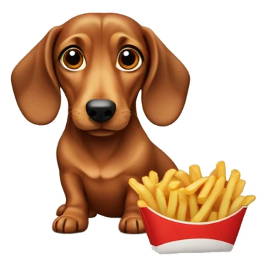 daschund with french fries sticker