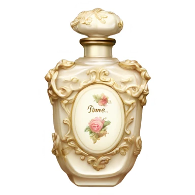 Vintage rococo perfume pale white sticker